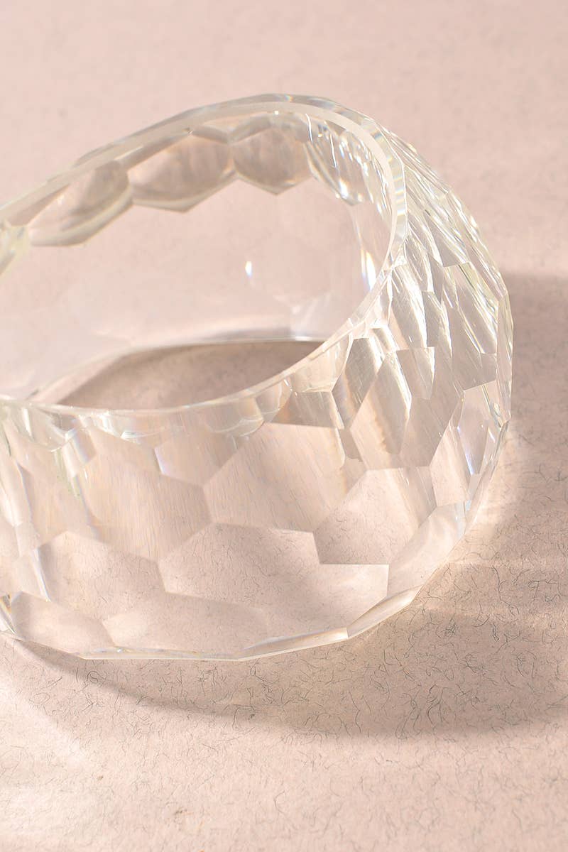 Clear Faceted Bangle