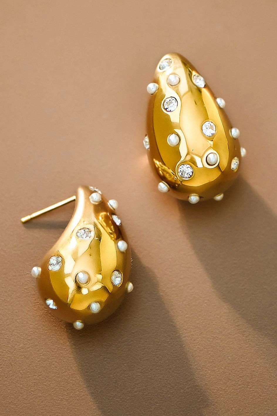 18K Gold PVD Plated Waterproof Stainless Steel Stud Earrings