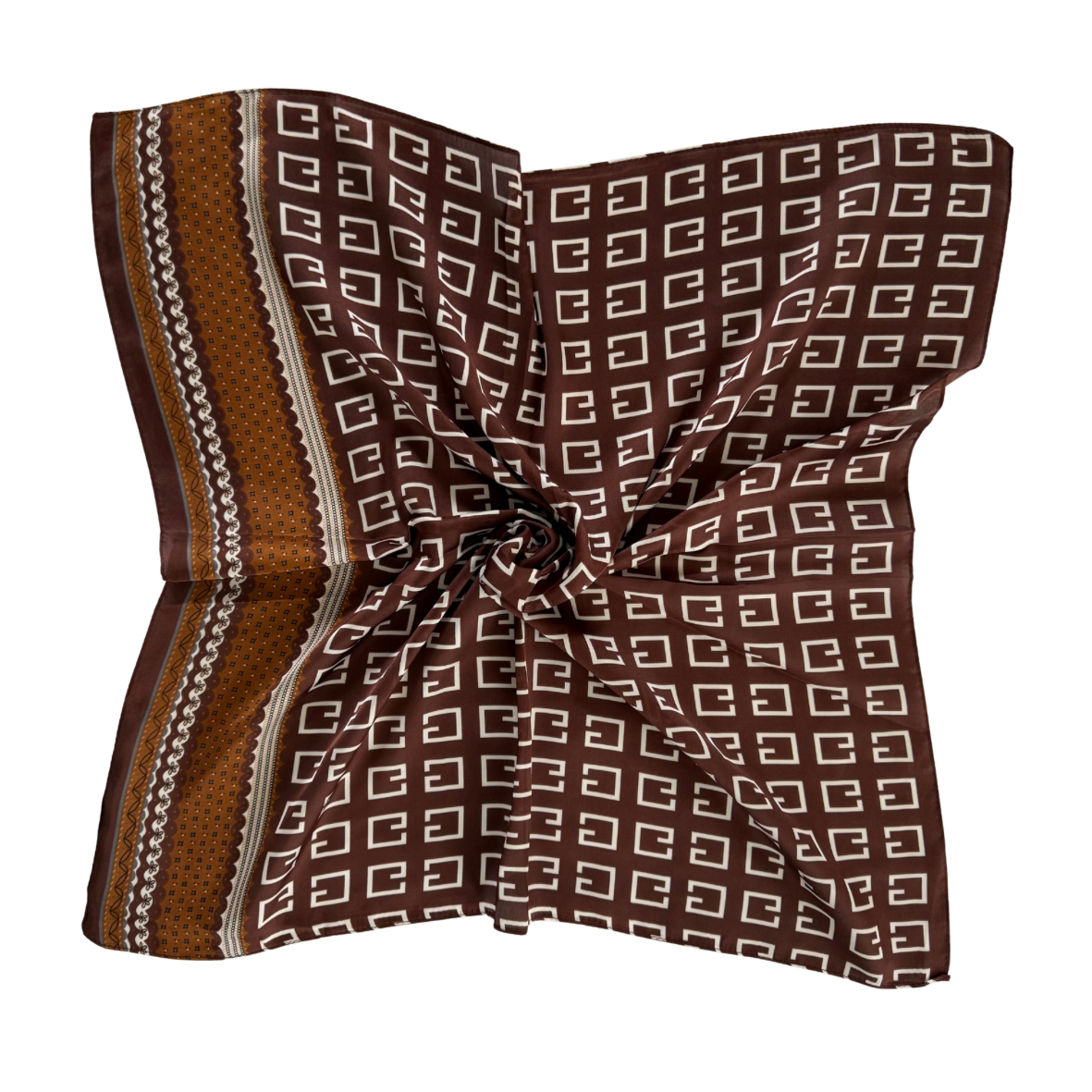 Geometric Pattern Scarf Brown