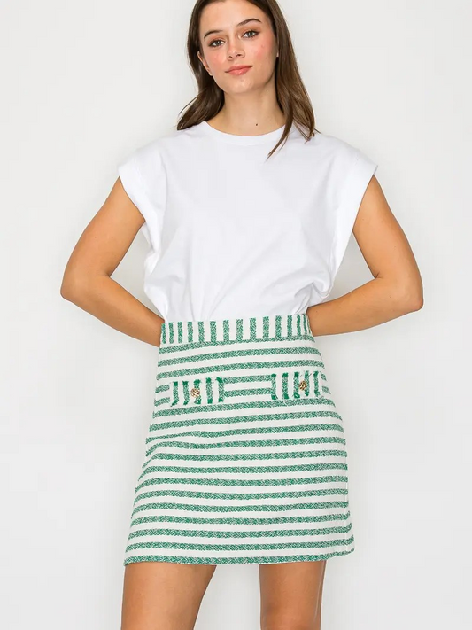 Nantucket Striped Mini Skirt