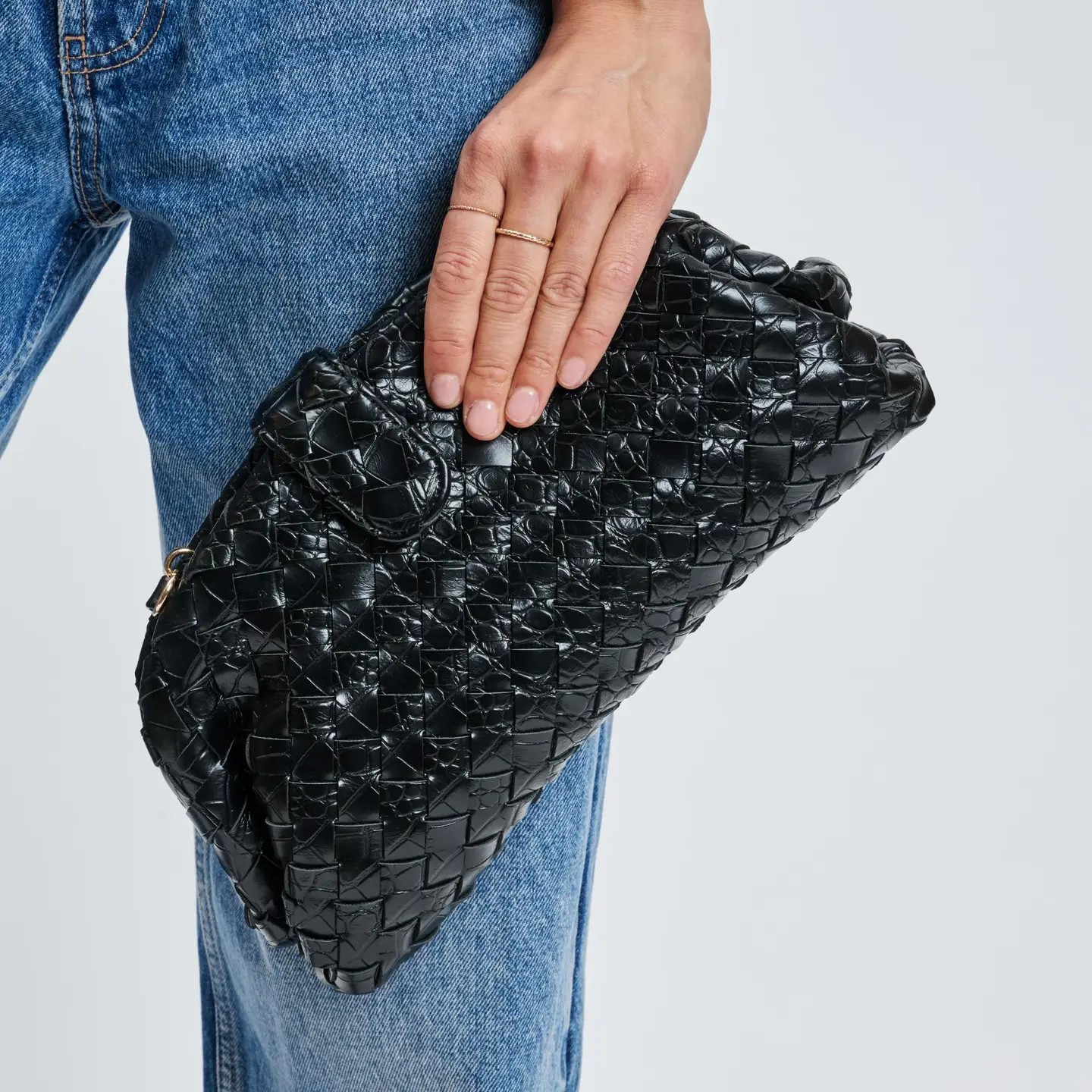 Bibi Woven Crossbody Clutch