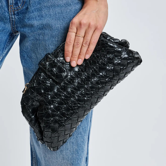 Bibi Woven Crossbody Clutch