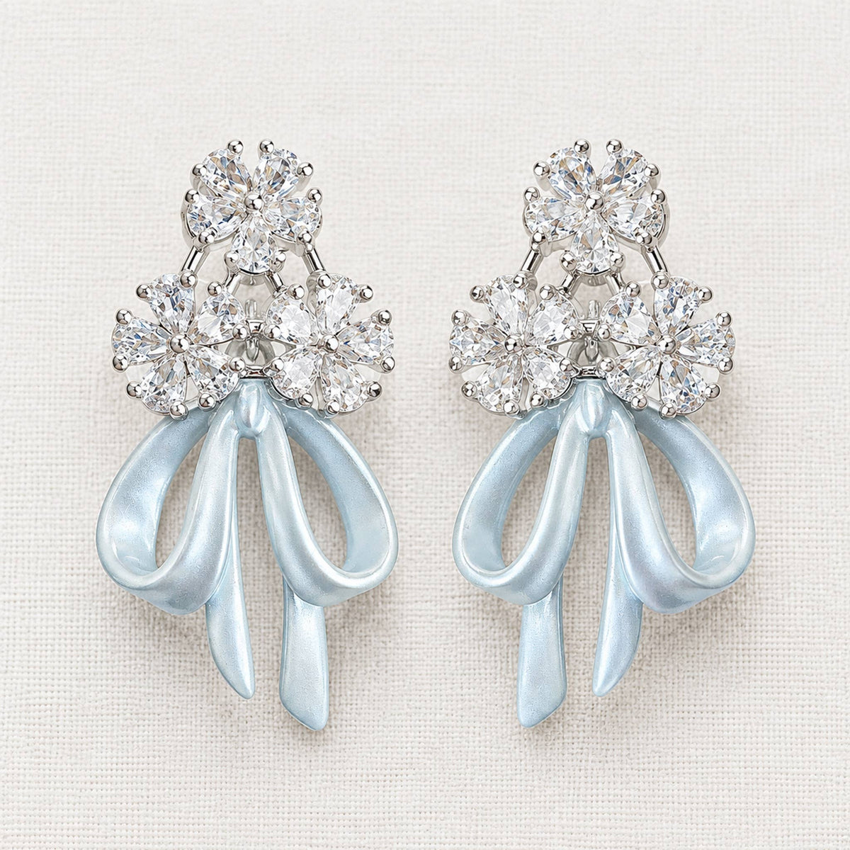Vintage-Style Zirconia Floral Bouquet Stud Earrings