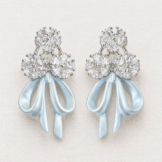 Vintage-Style Zirconia Floral Bouquet Stud Earrings