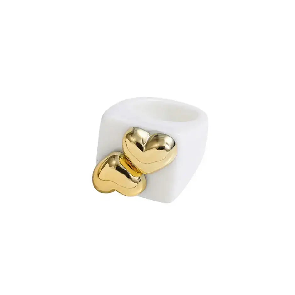 Gold Hearts Ring