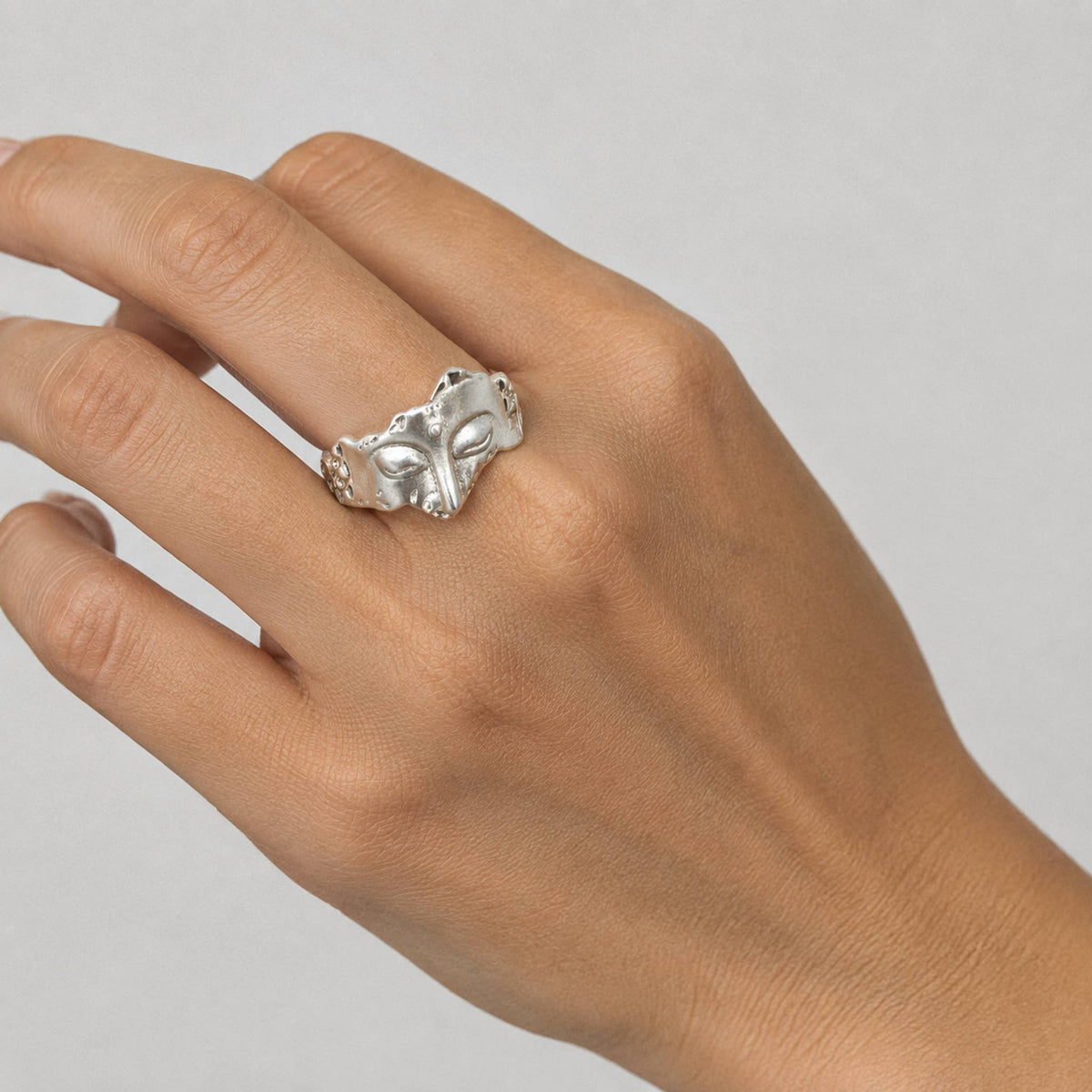 Motif Silver Adjustable Rings