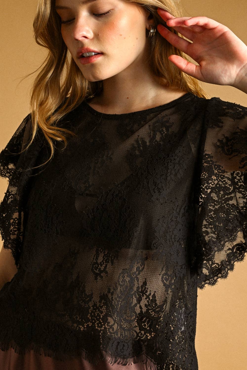 Brigette Scalloped Lace Top