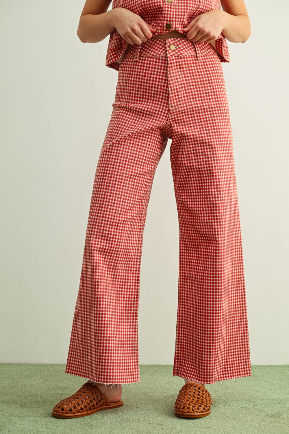Dahlia Gingham Print Jeans