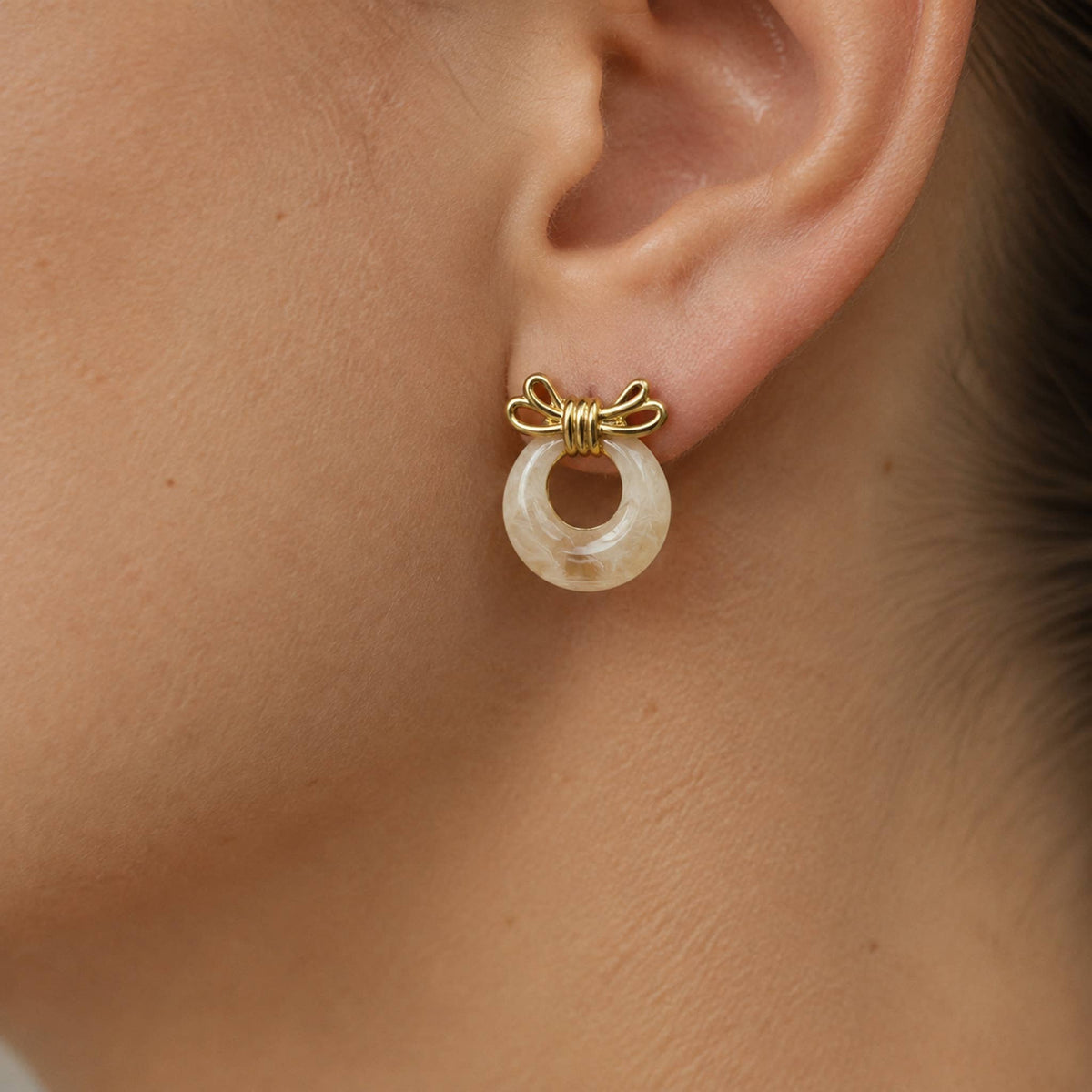 Gold Plated Geometric Knot Stud Earrings