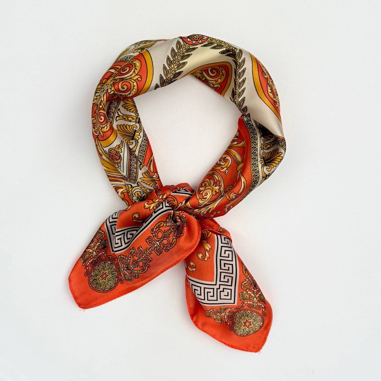 Vintage Inspired Luxury Scarf Orange