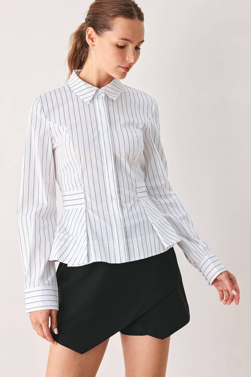 Valencia Stripe Peplum Blouse