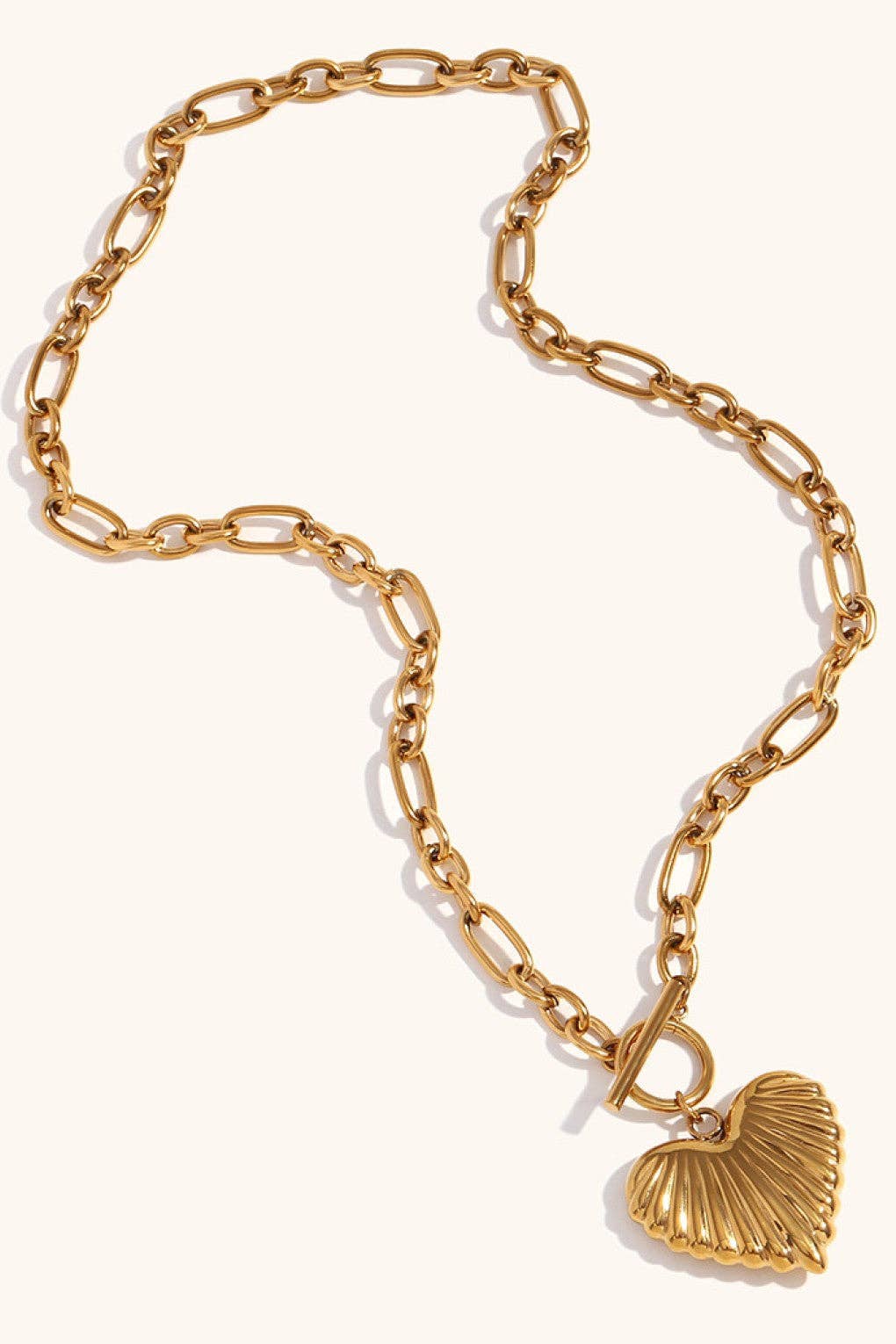 18K Gold Plated Heart Chain Necklace