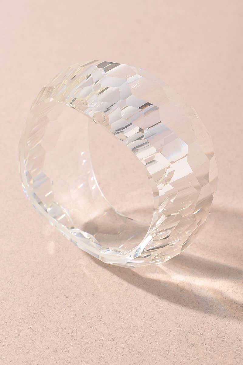 Clear Faceted Bangle