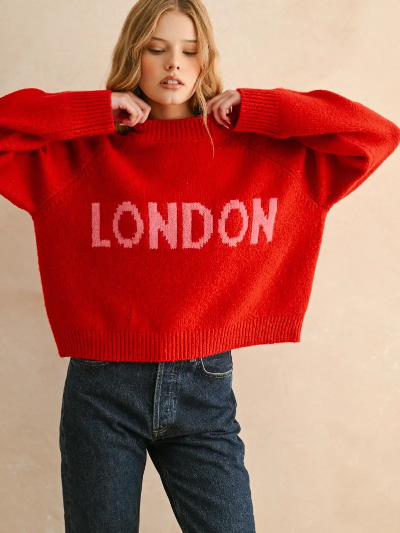 London Letter Front Sweater
