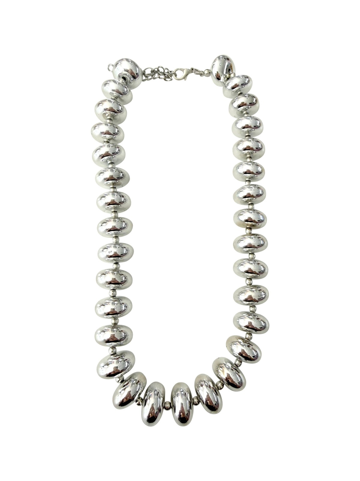 Barlowe Chunky Beaded Necklace- Silver