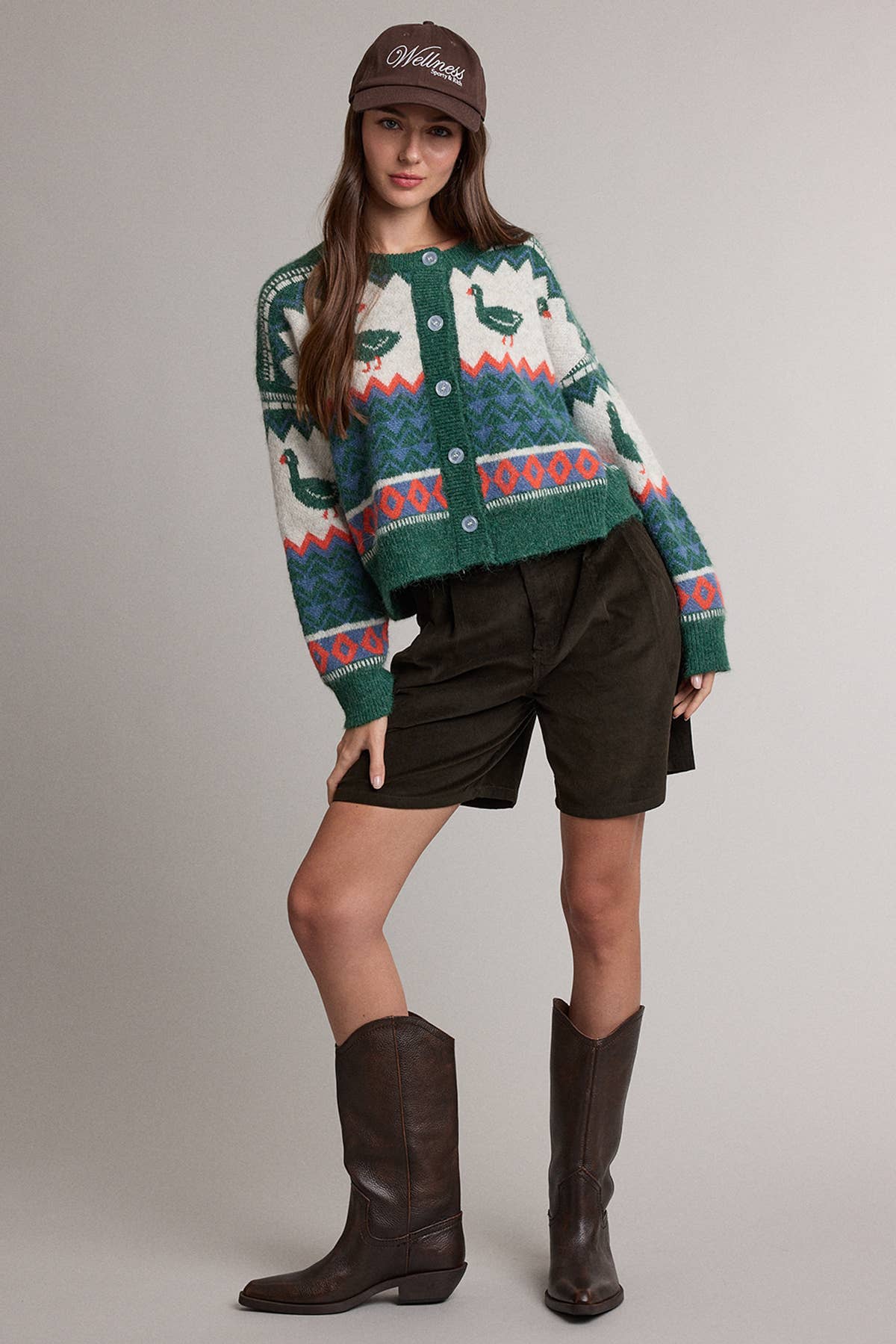 Fair Isle Goose Cardigan