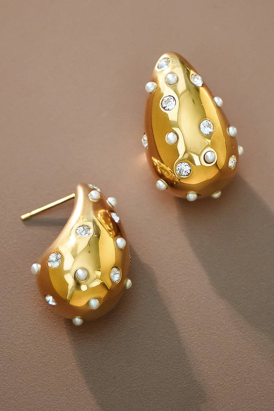 18K Gold PVD Plated Waterproof Stainless Steel Stud Earrings