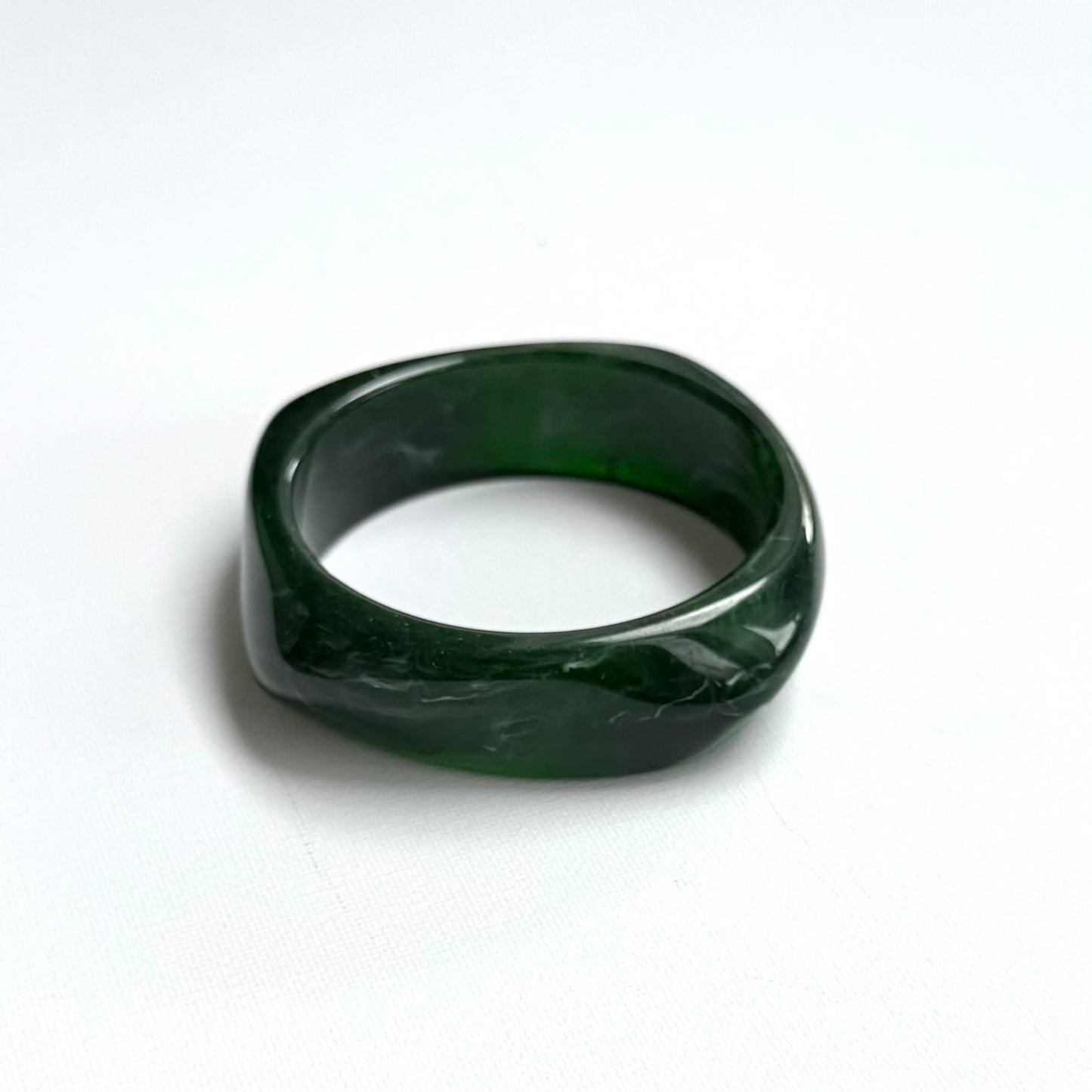 Swirl Acrylic Bangle Jewellery Dark Green