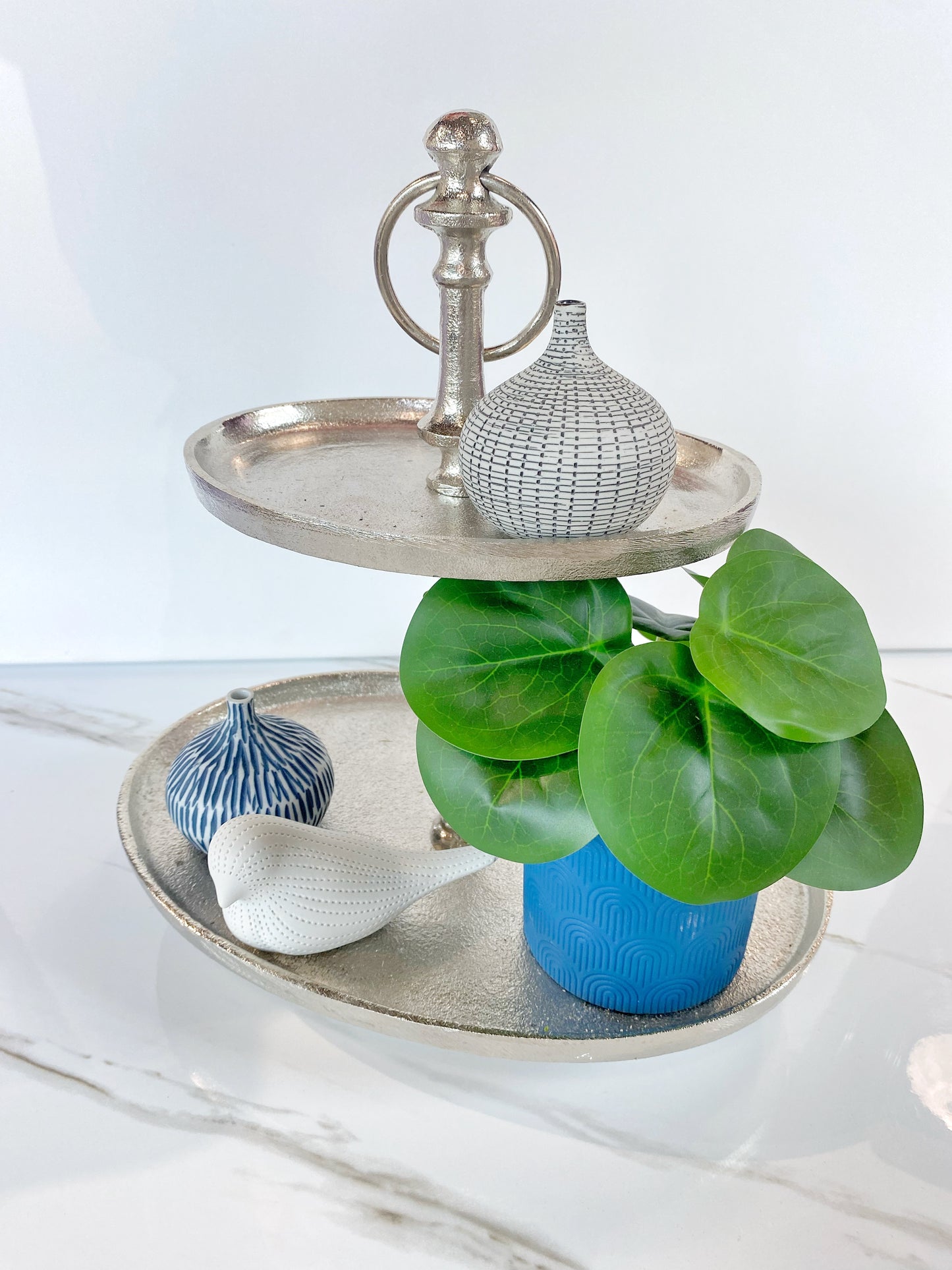 Two Tier Pewter Tray