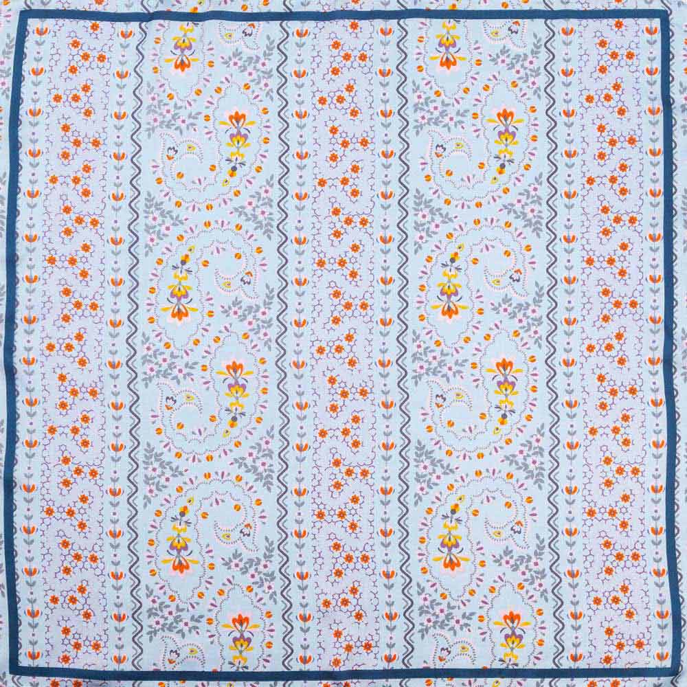 Floral Paisley Stripe Pattern Print Square Bandana Scarf