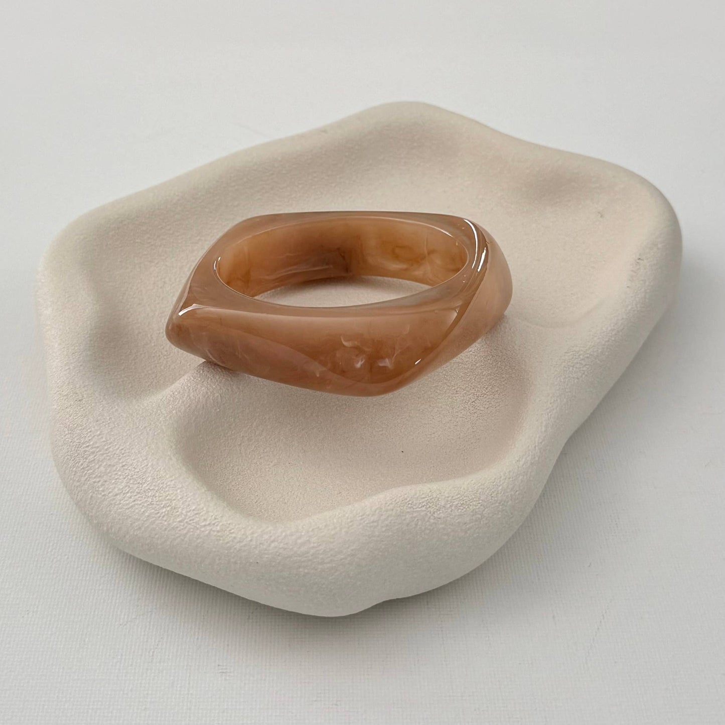 Swirl Acrylic Bangle Jewellery | Beige