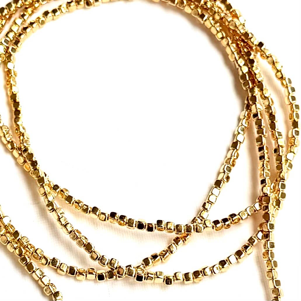 Gold Wrap Around Lariat Necklace