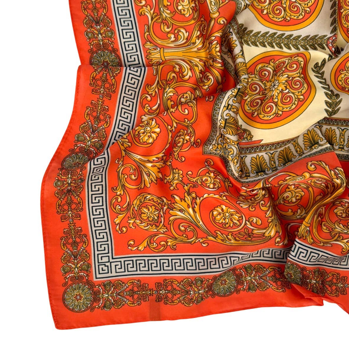 Vintage Inspired Luxury Scarf Orange