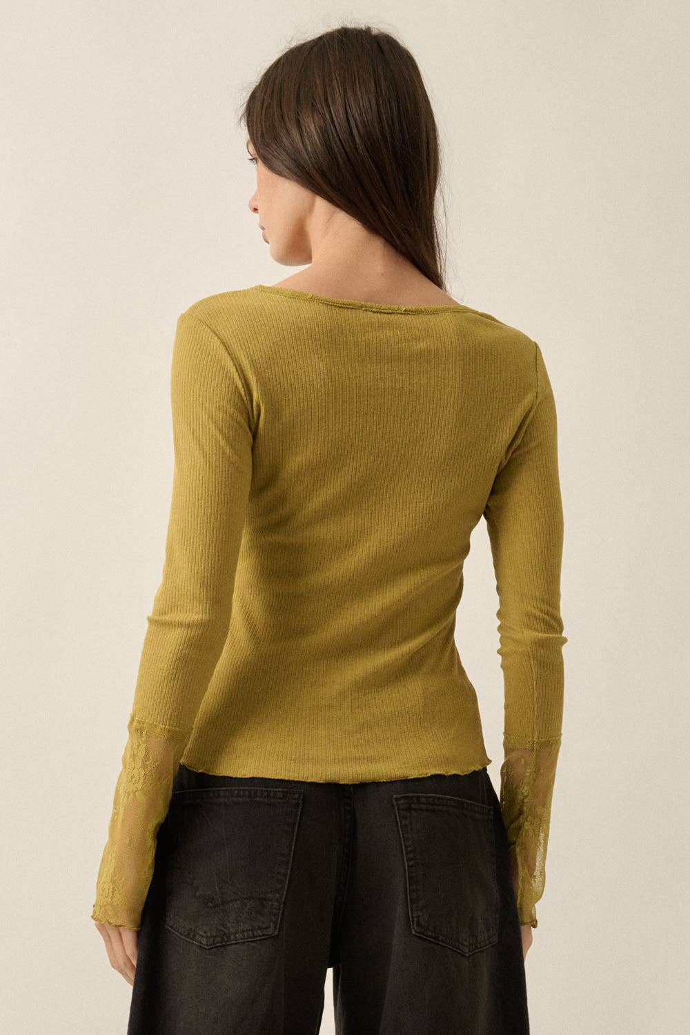 Bombay Lace-Cuff Top