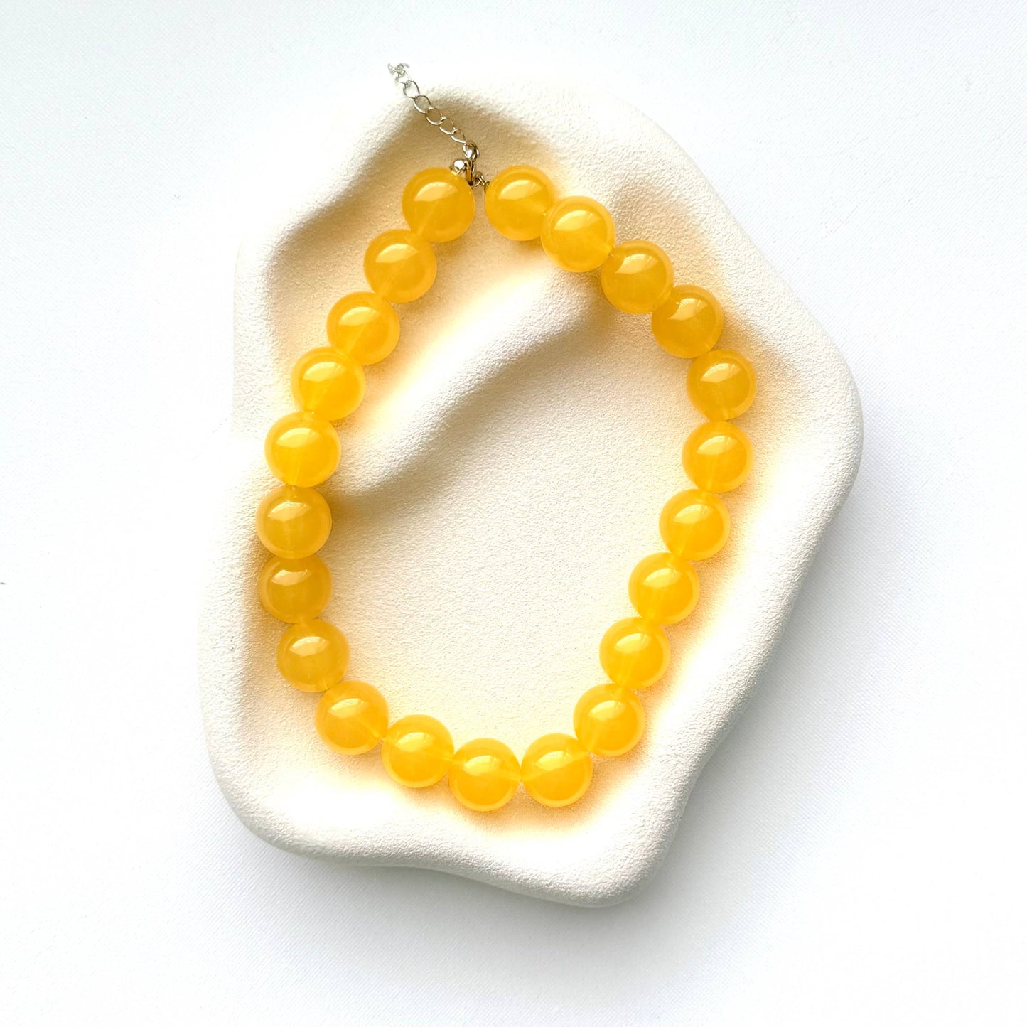 Chunky Beaded Jelly Necklace Yellow