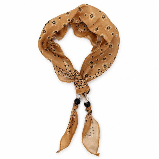 Paisley Beaded skinny Scarf Necklace