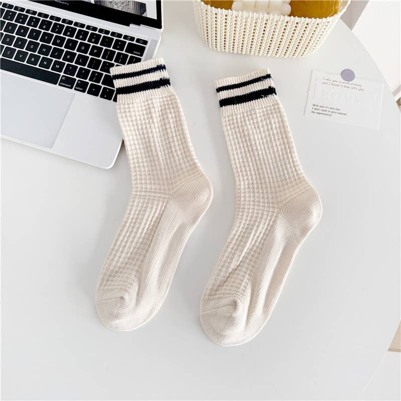 Waffle Stripe Socks