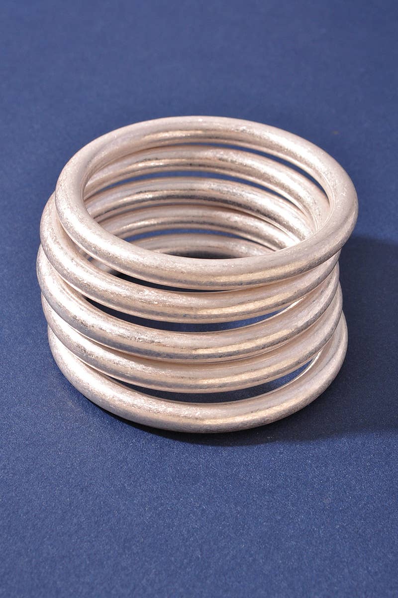 Metal Bangle Multi Bracelet Set