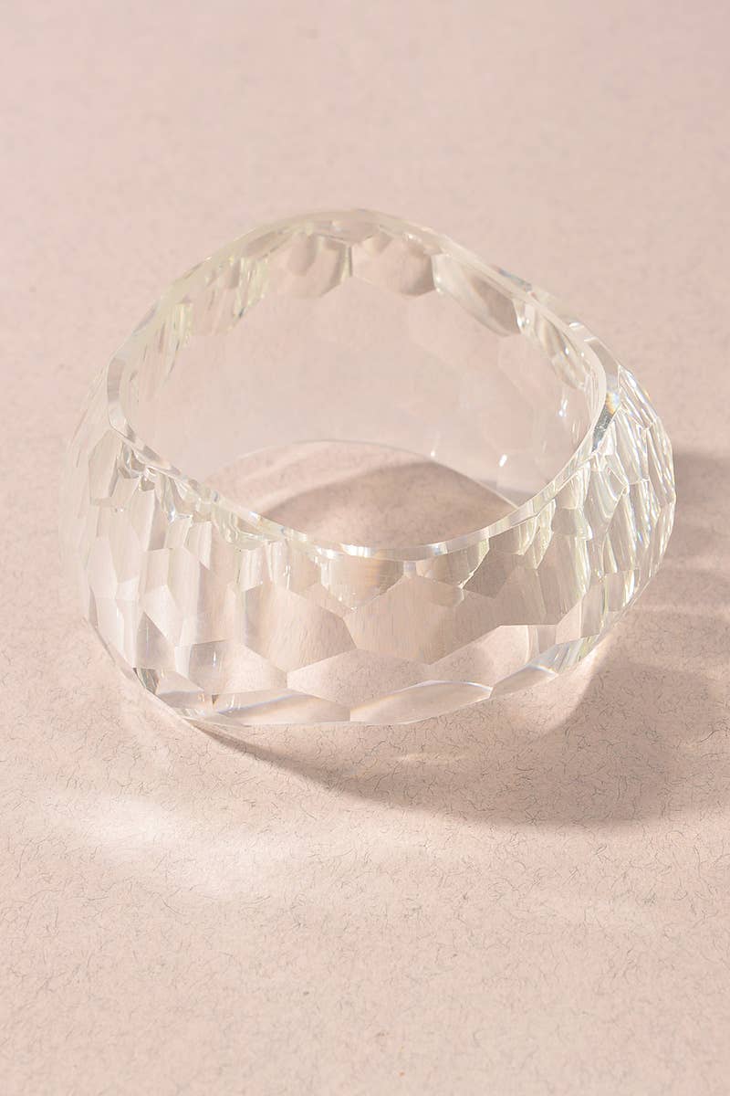 Clear Faceted Bangle