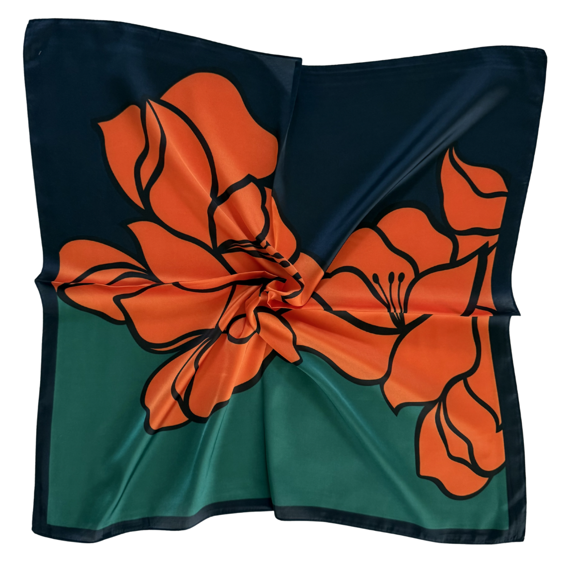 Oversized Vintage Flower Print Scarf Red
