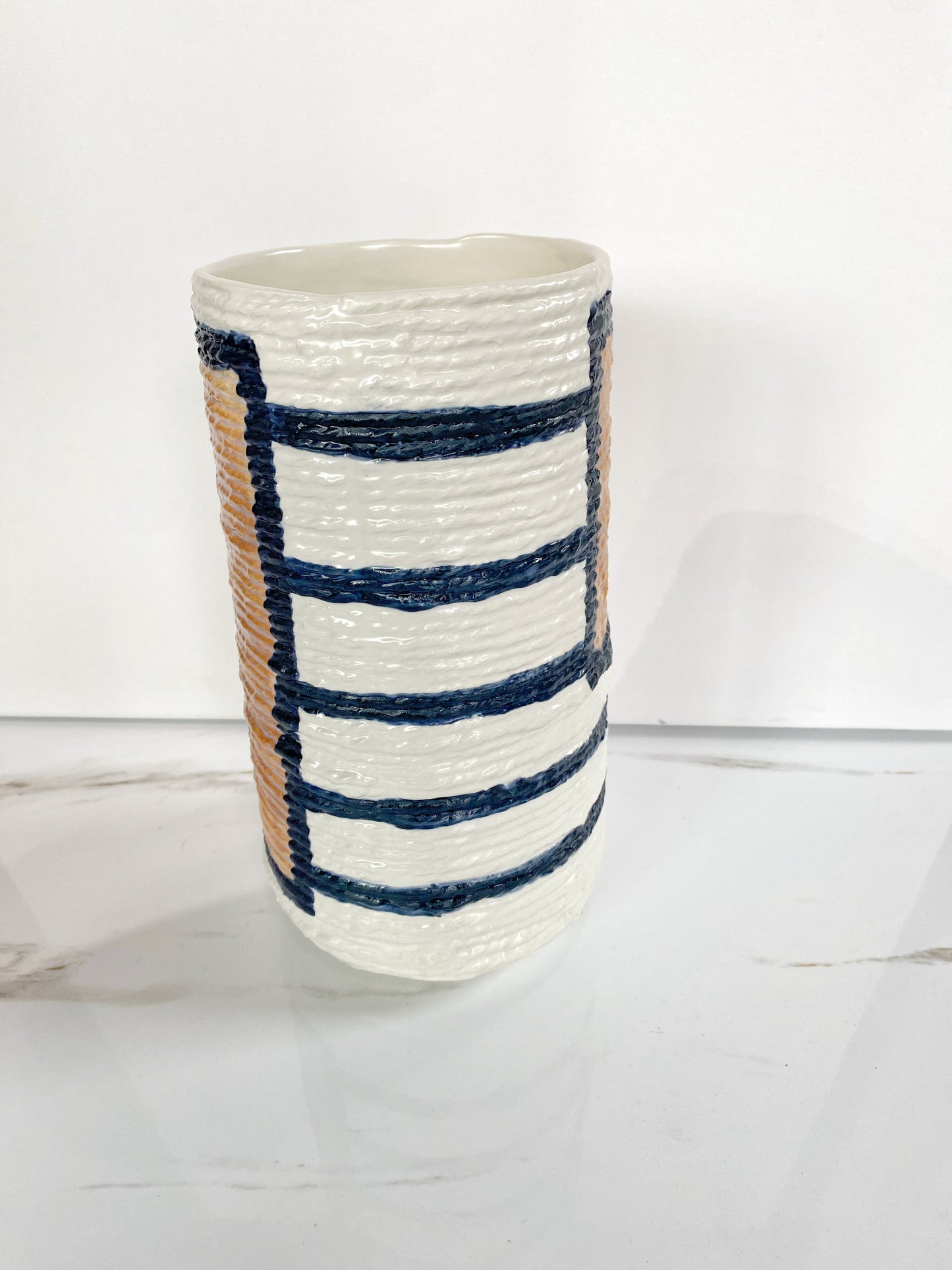 Navy & Terracota Vase