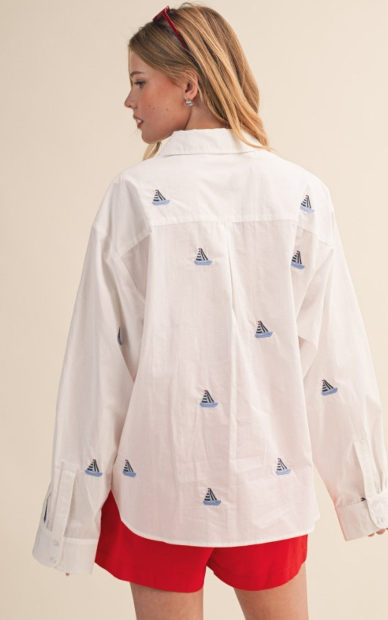Regatta Embroidered Button Down Top