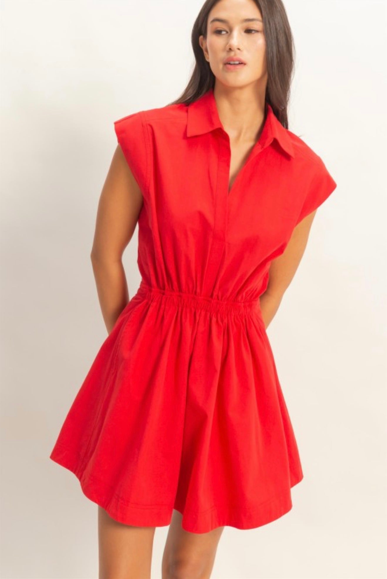 Jamie Shirred Mini Dress