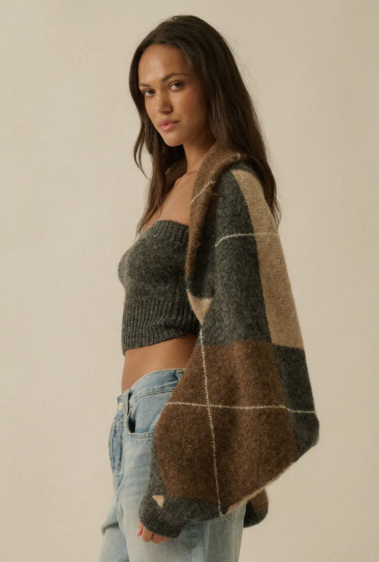 Elodie Argyle Shrug Cardigan