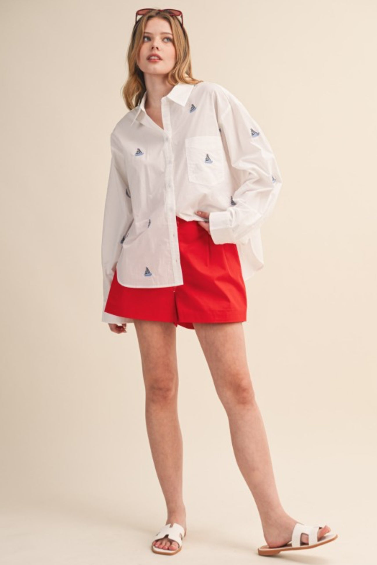 Regatta Embroidered Button Down Top