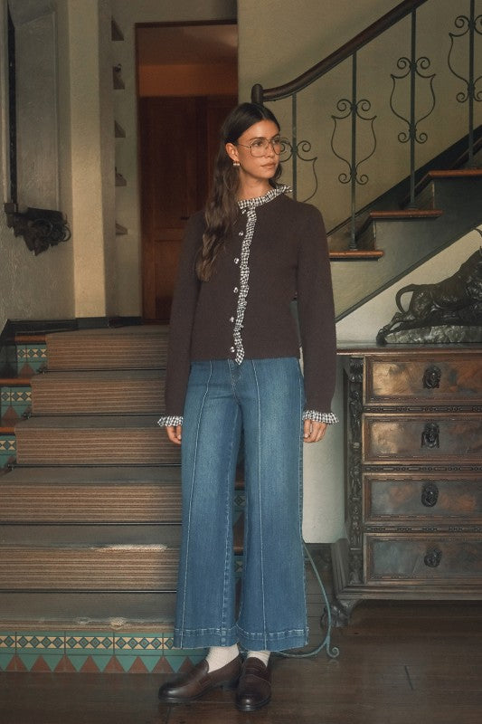 Gable Ruffle Trim Cardigan