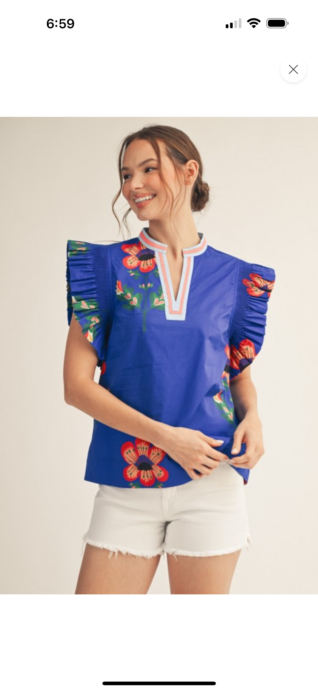 Vivian Floral Ruffle Top