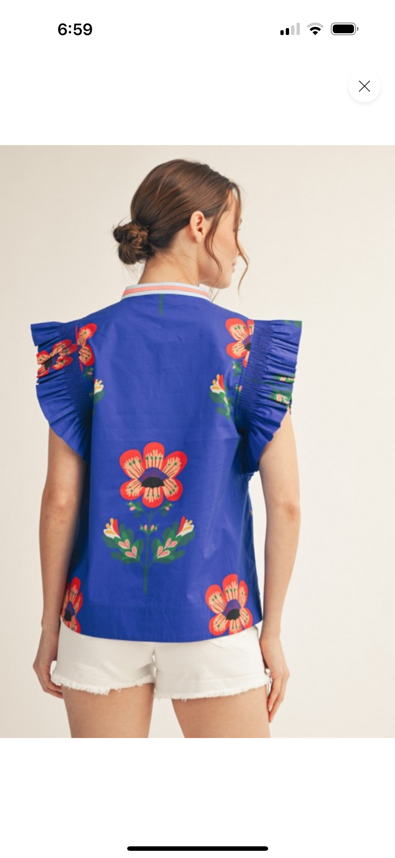 Vivian Floral Ruffle Top