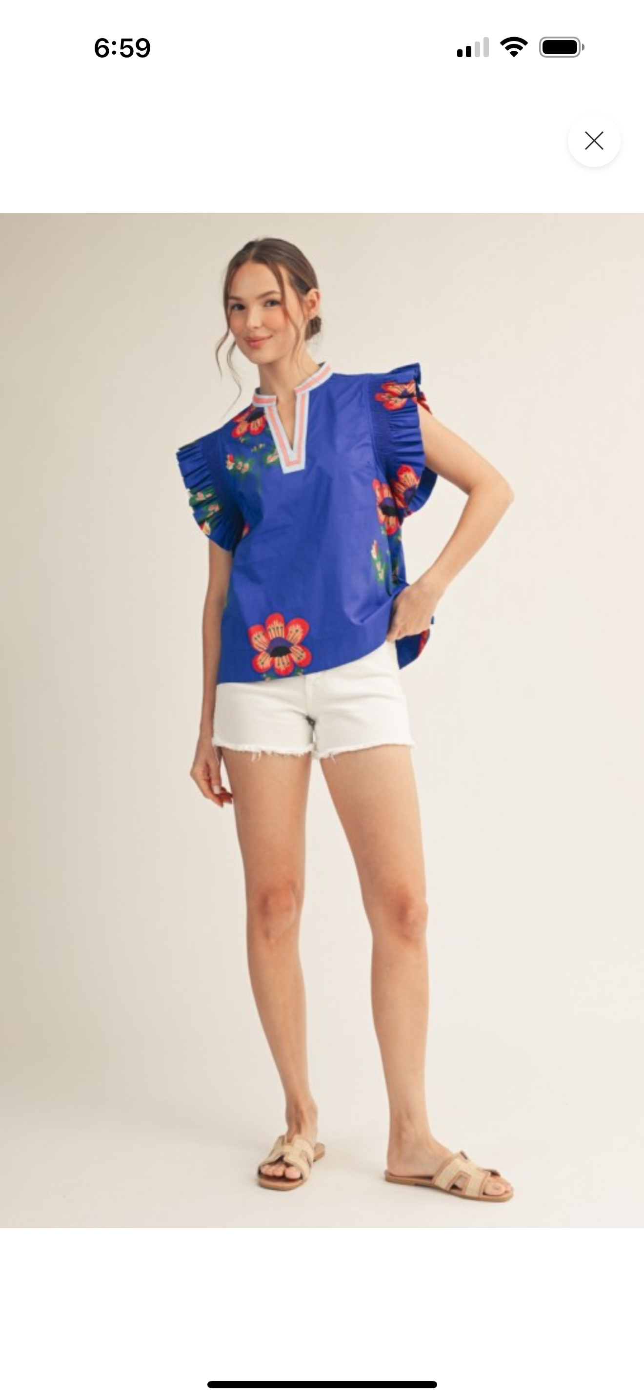 Vivian Floral Ruffle Top