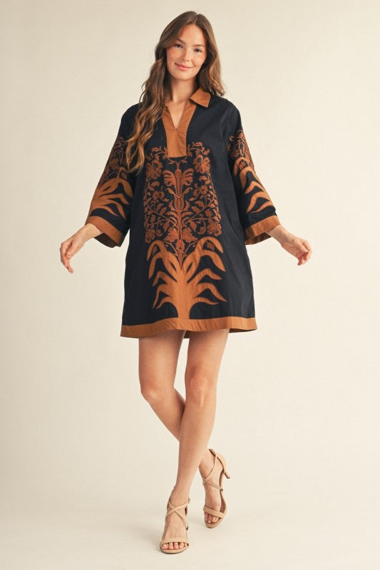 Freya Baroque Embroidered Dress