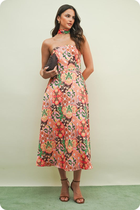 Sicily Satin Midi Dress
