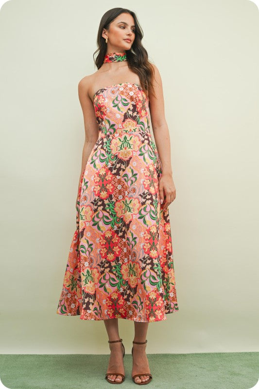 Sicily Satin Midi Dress