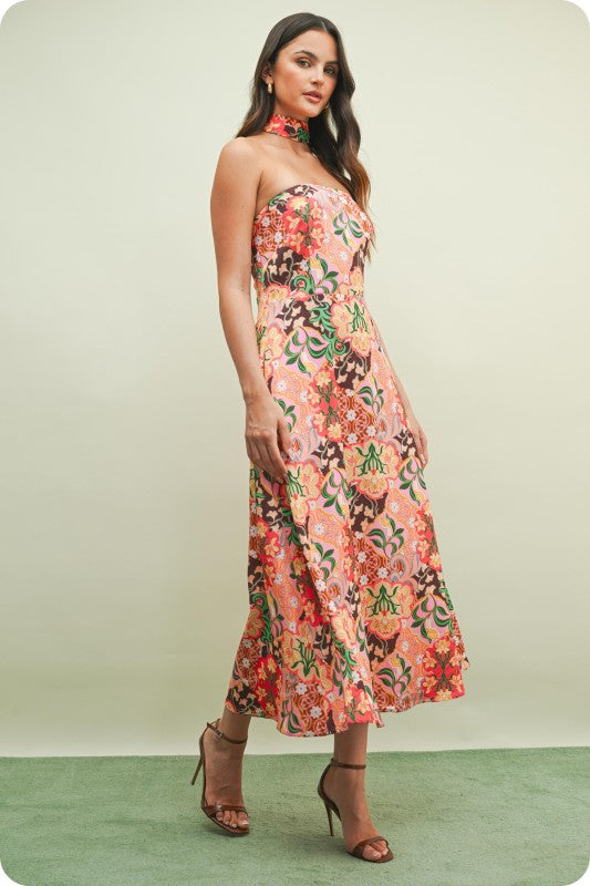 Sicily Satin Midi Dress