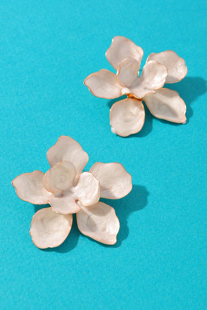 Blooming Enamel Flower Stud Earrings