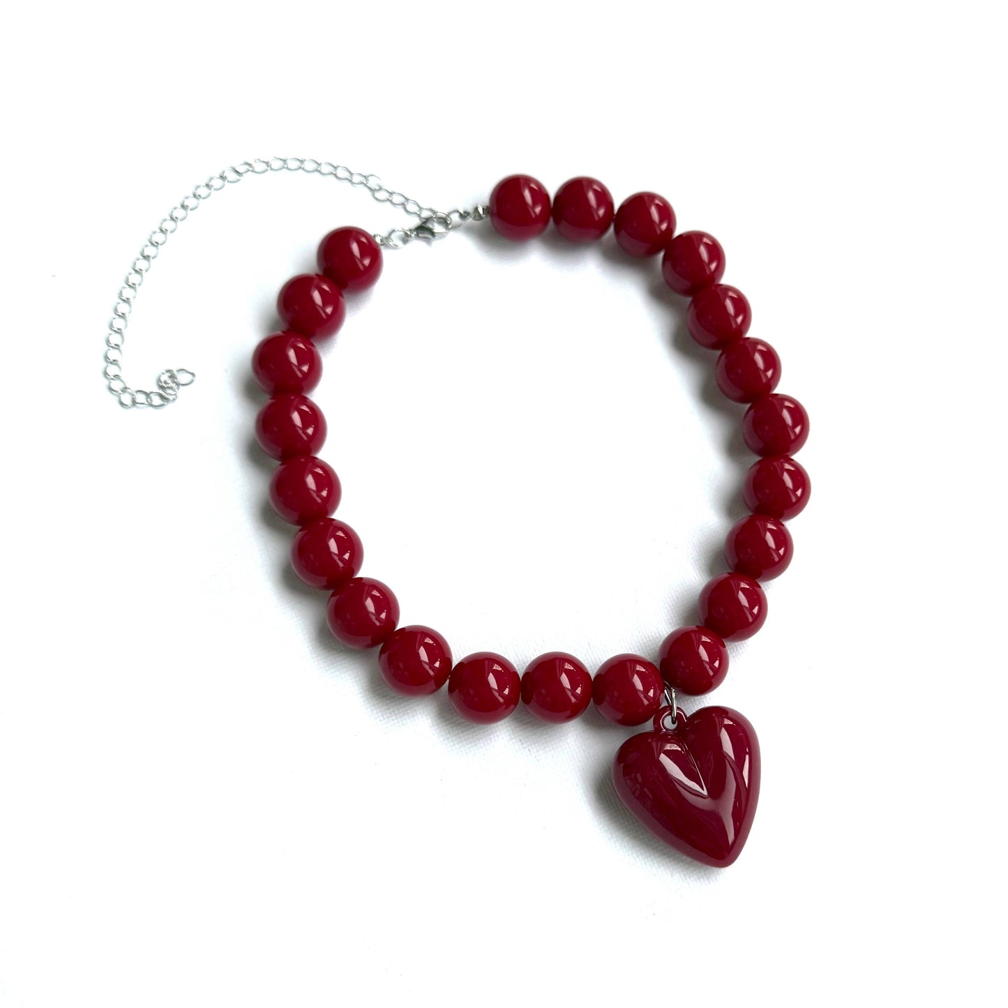 Julietta Beaded Necklace with Heart Pendant