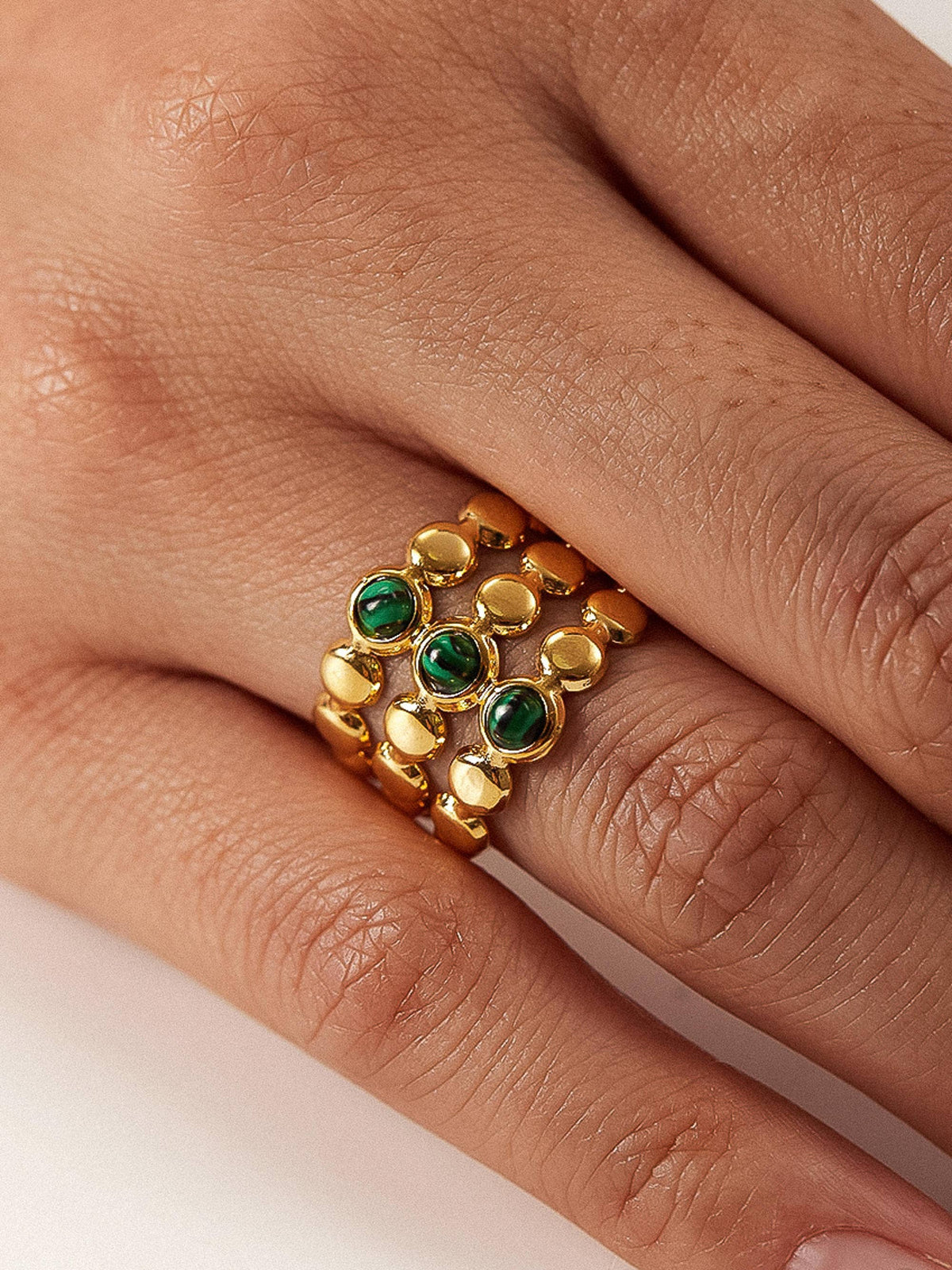 Quest 18K Gold Stone Beaded Ring